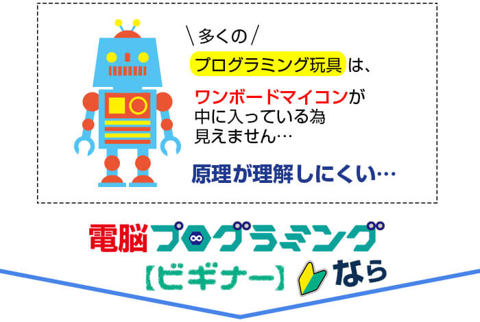 中身が見えないプログラミング玩具